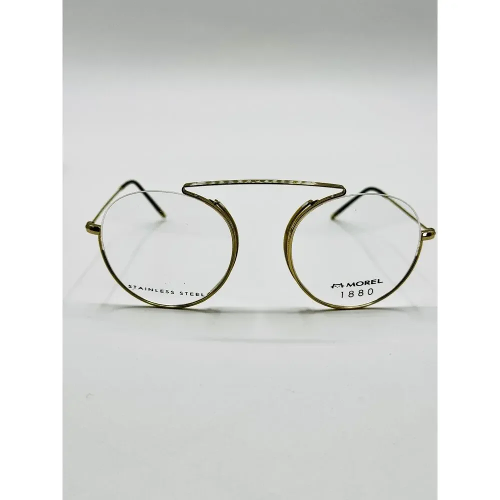 Morel 1880 Eyeglasses Frames Arsene 60122M-DM12 Gold Semi-Rimless 52-19-145